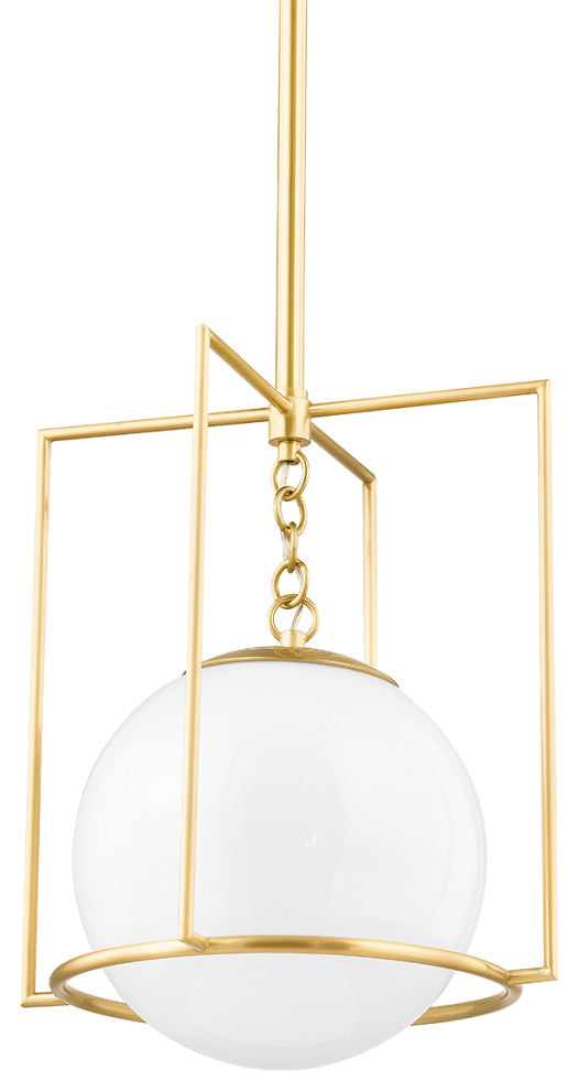 Frankie 1-Light Small Pendant Aged Brass