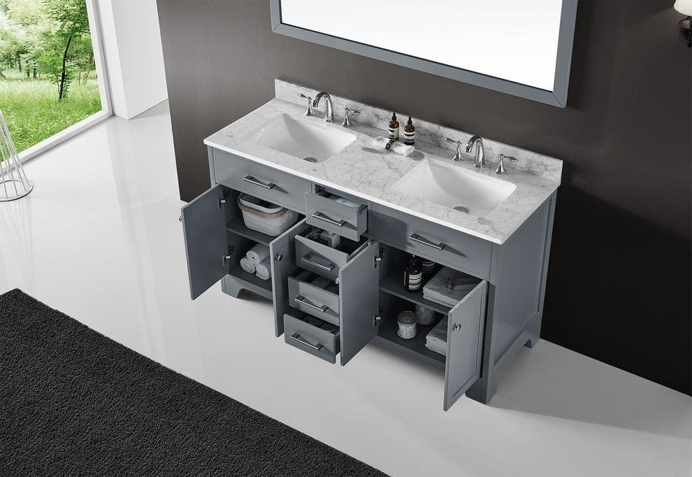 60" Double Sink Bathroom Vanity Base