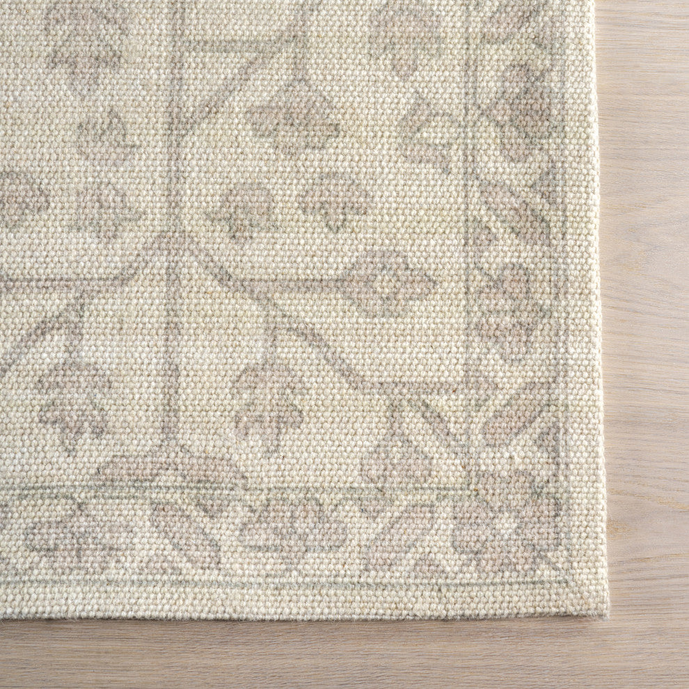 Gretel Wool and Cotton Area Rug, Beige 3'x5'