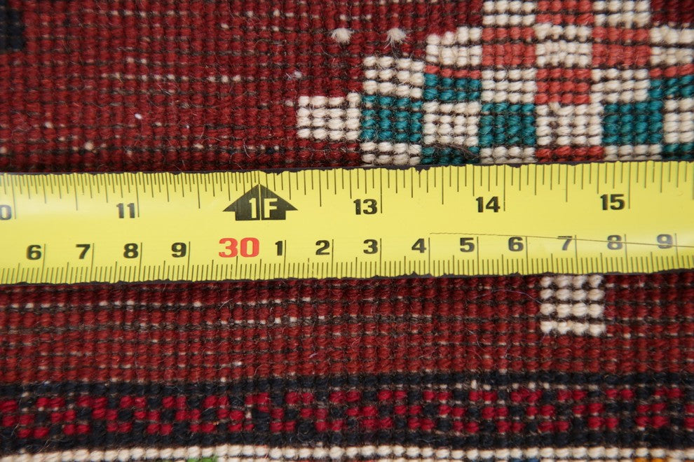 Consigned, Gabbeh Wool Hand-Knotted Persian Oriental Area Rug, Red, 3'10"X2'7"