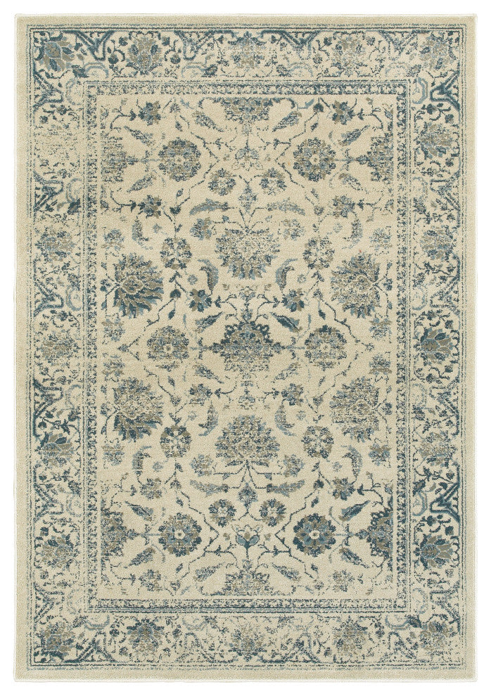 Oriental Weavers Linden Ivory/ Blue Oriental Indoor Area Rug 5'3"X7'6"
