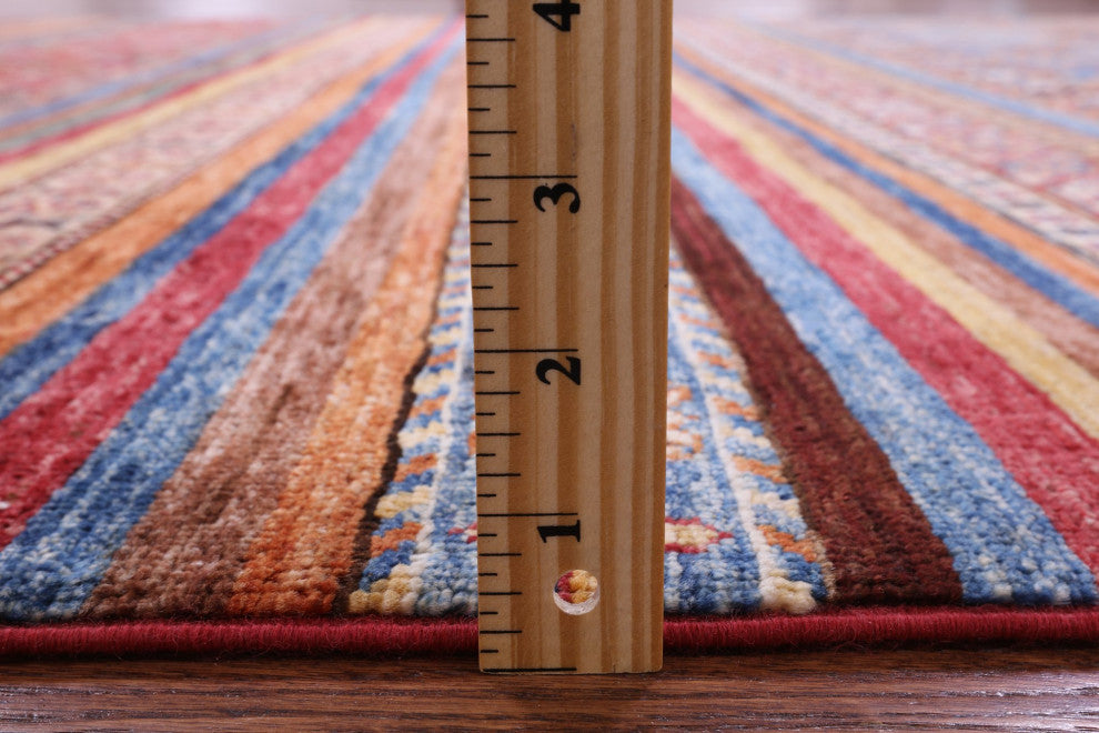 Super Kazak Khorjin Handmade Wool Rug 6' 8" X 9' 9" Q11124