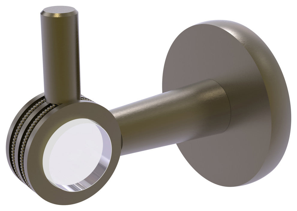 Clearview Robe Hook with Dotted Accents, Antique Brass