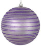Vickerman N187686D 4" Lavender Candy Finish Ball Ornament With Glitter Lines