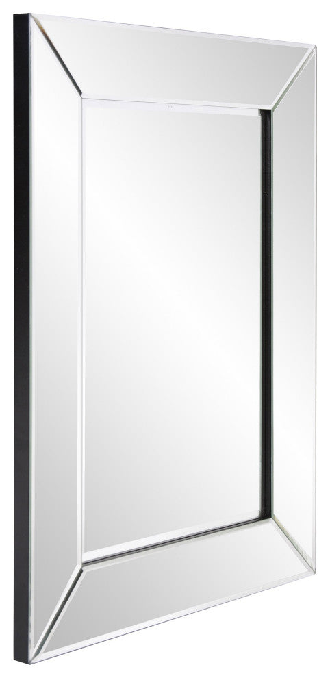 HomeRoots Rectangle Frame Mirror With Mirrored Finish And Beveled Edge