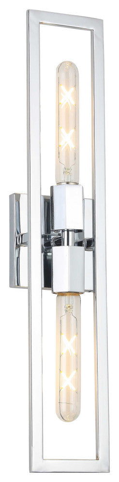 Wisteria Contemporary 2 Light Polished Chrome Metal Wall