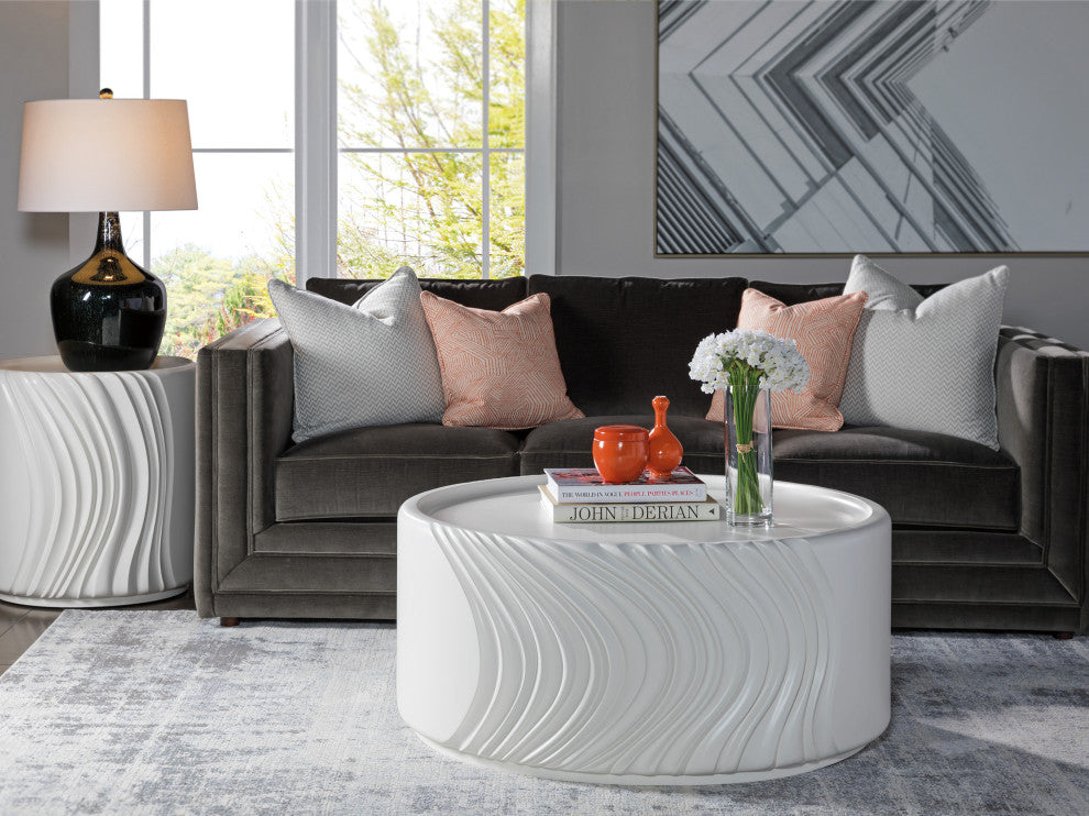 Volante Round Drum Cocktail Table