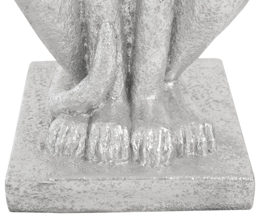 Grayhound Resin Figurine, Silver Leaf