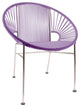 Concha Indoor/Outdoor Handmade Dining Chair, Orchid Weave, Chrome Frame