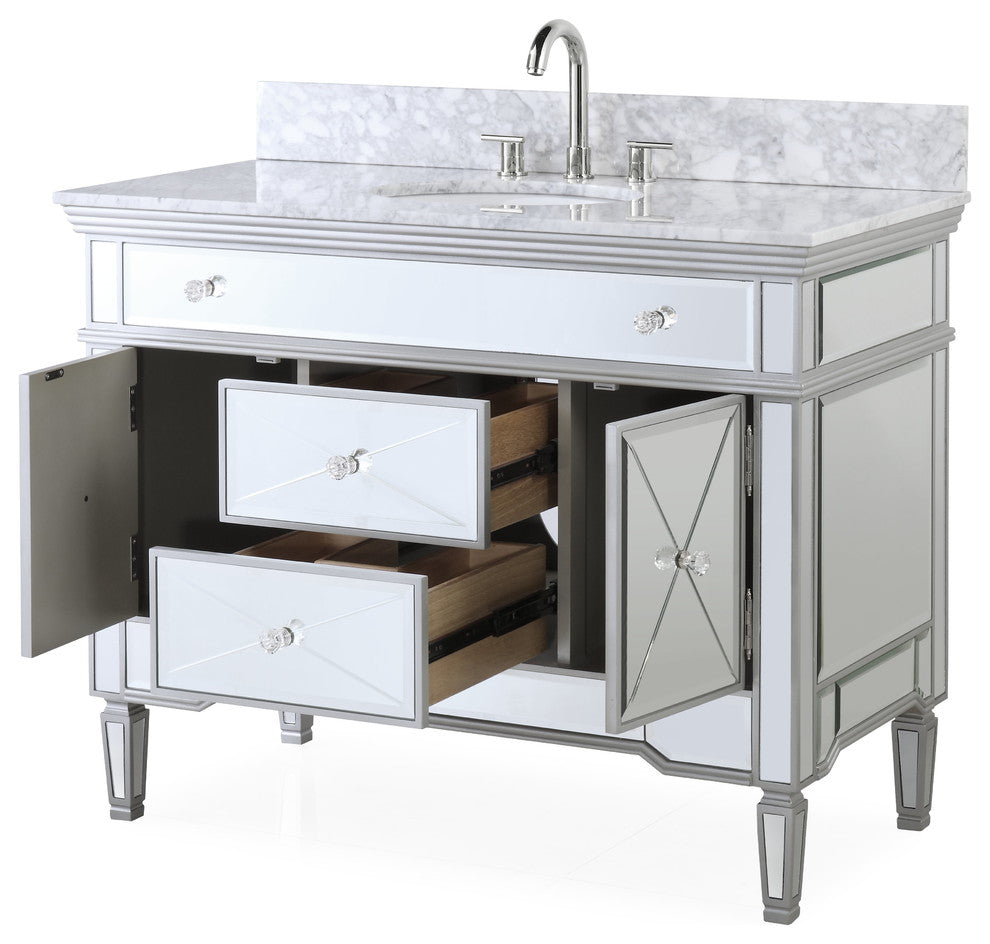 44" Austin Modern Mirrored Bathroom Vanity