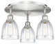 Brookfield-3 Light 18" Flush Mount-Satin Nickel, Clear Glass Shade