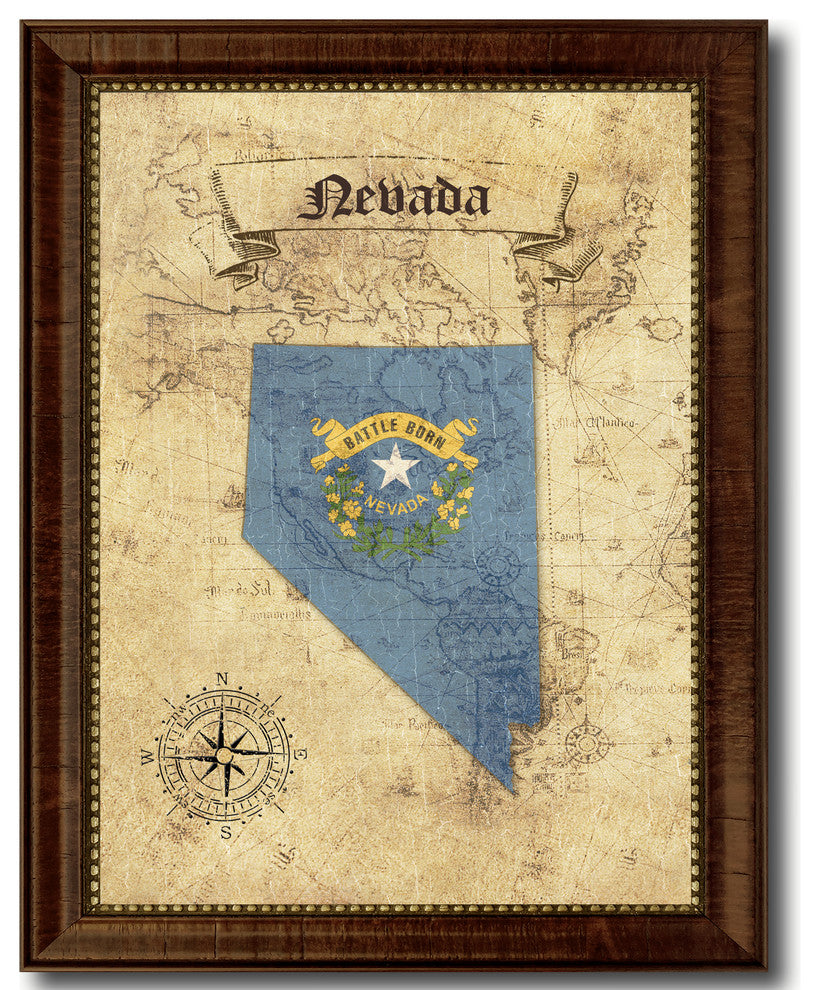 Nevada State Vintage Map, 21"x27"