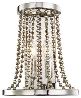 Spool 2-Light Wall Sconce, Polished Nickel Finish