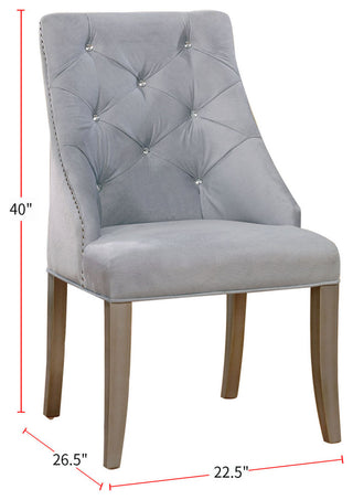 Dining Side Chair, Silver and Light Gray