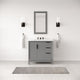 Elizabeth 36" Single Sink Carrara White Marble Vanity, Cashmere Gray