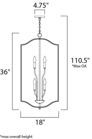 Maxim 10038 Provident 6 Light 18"W Taper Candle Pendant - Satin Nickel
