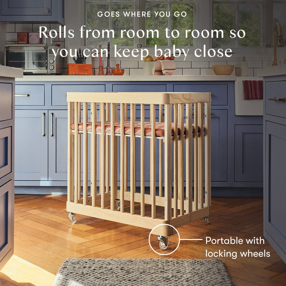 Pogo 8-in-1 Convertible Crib With All-Stages Conversion Kits, Blonde