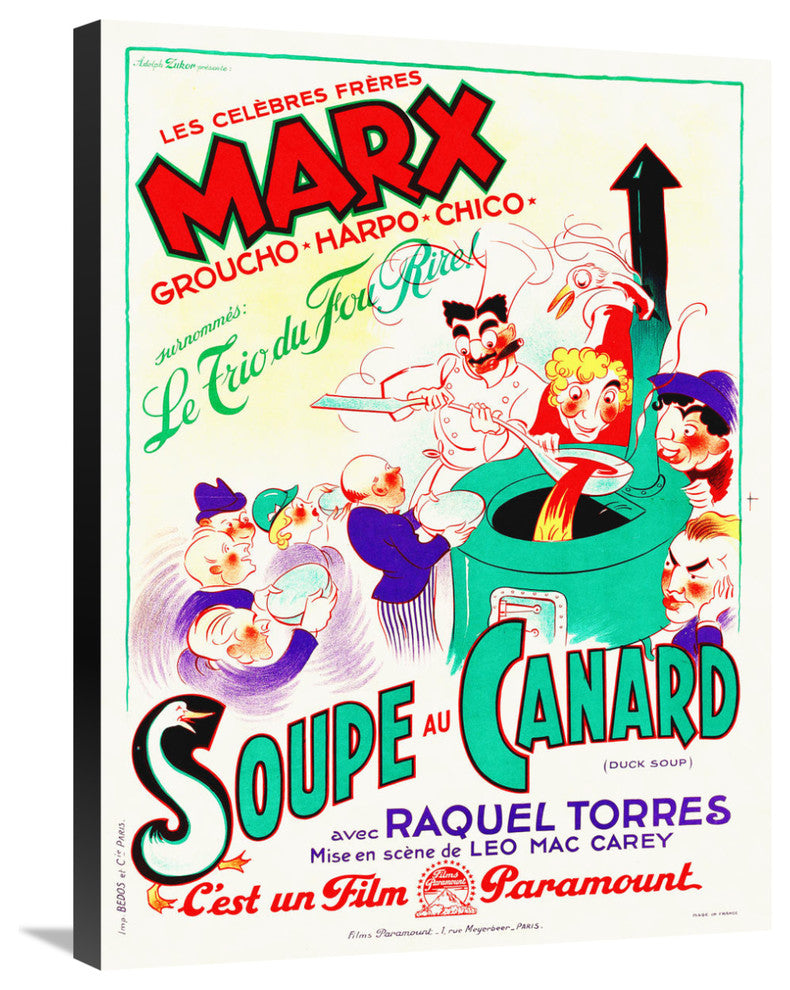 "Marx Brothers - French - Duck Soup 01" Canvas Giclee, 23"x30"