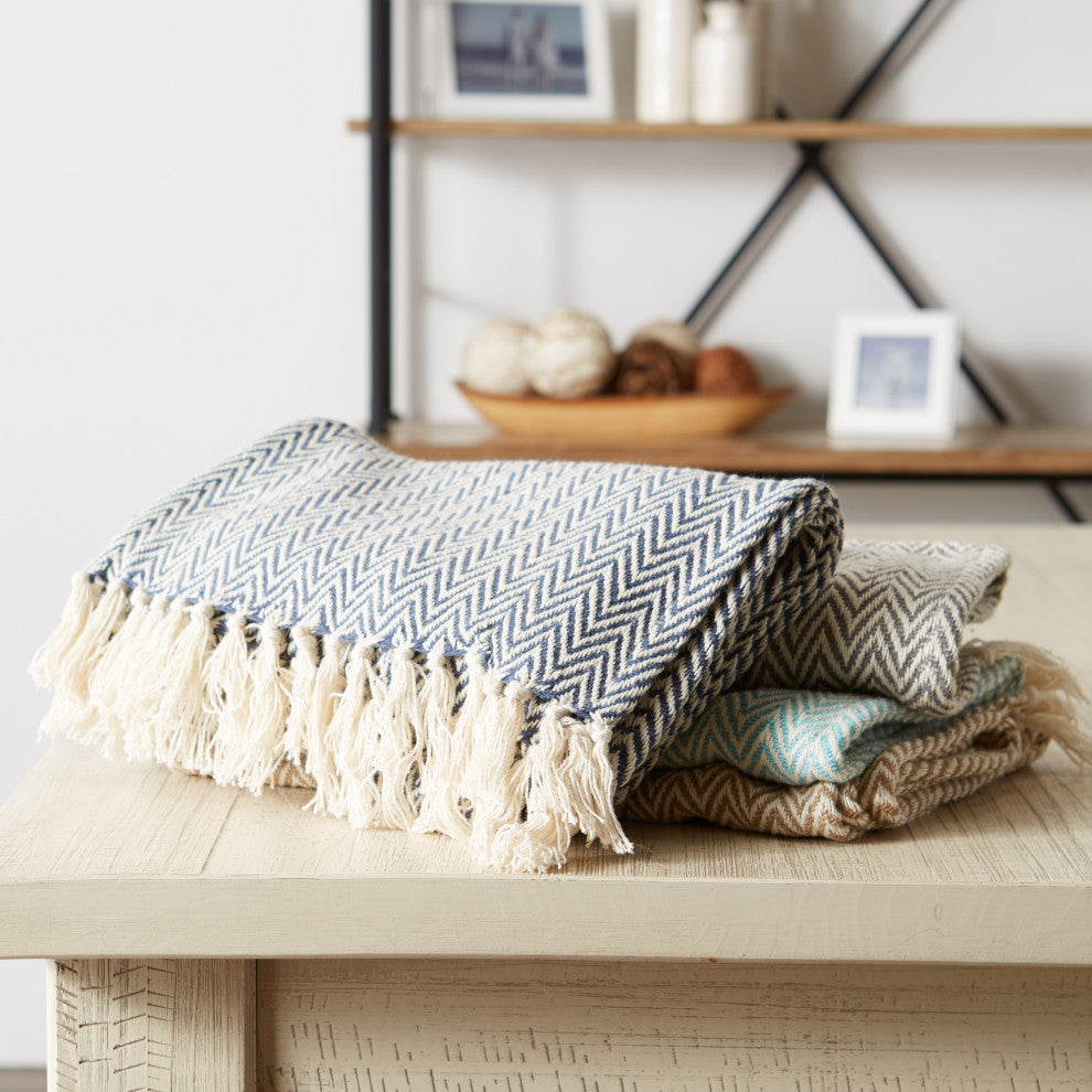 Gray Handloom Chevron Table Runner 15x108