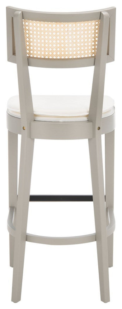 Safavieh Galway Cane Bar Stool, Grey/Natural
