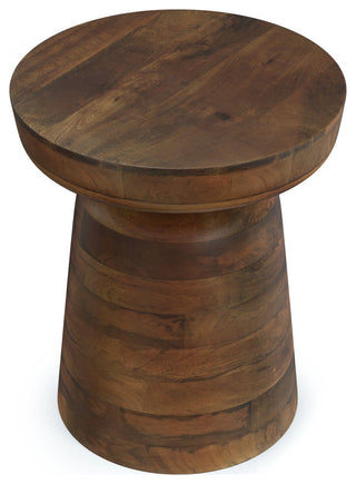 Robbie SOLID MANGO WOOD Accent Table, Walnut Brown