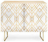 Deny Designs Golden Geo Credenza, Birch, Gold Steel Legs