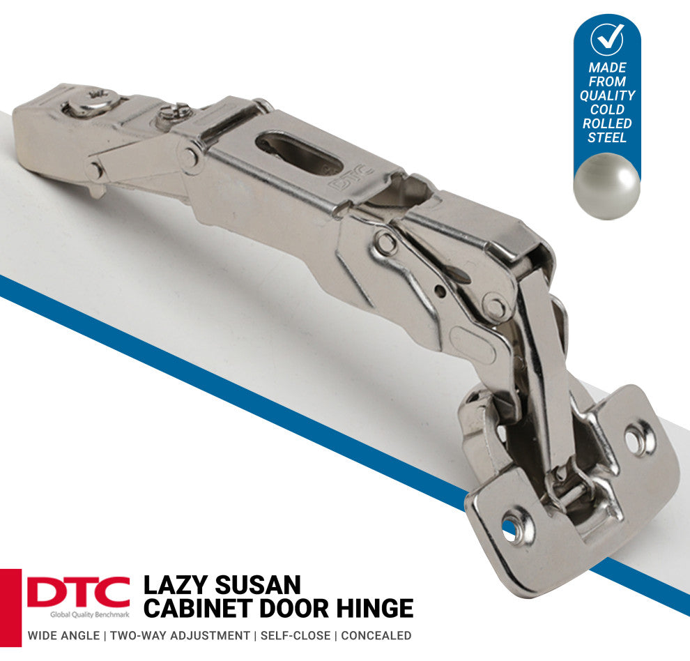 155 Degree Full Overlay Clip Top Self Close Cabinet Hinge, Single Pack
