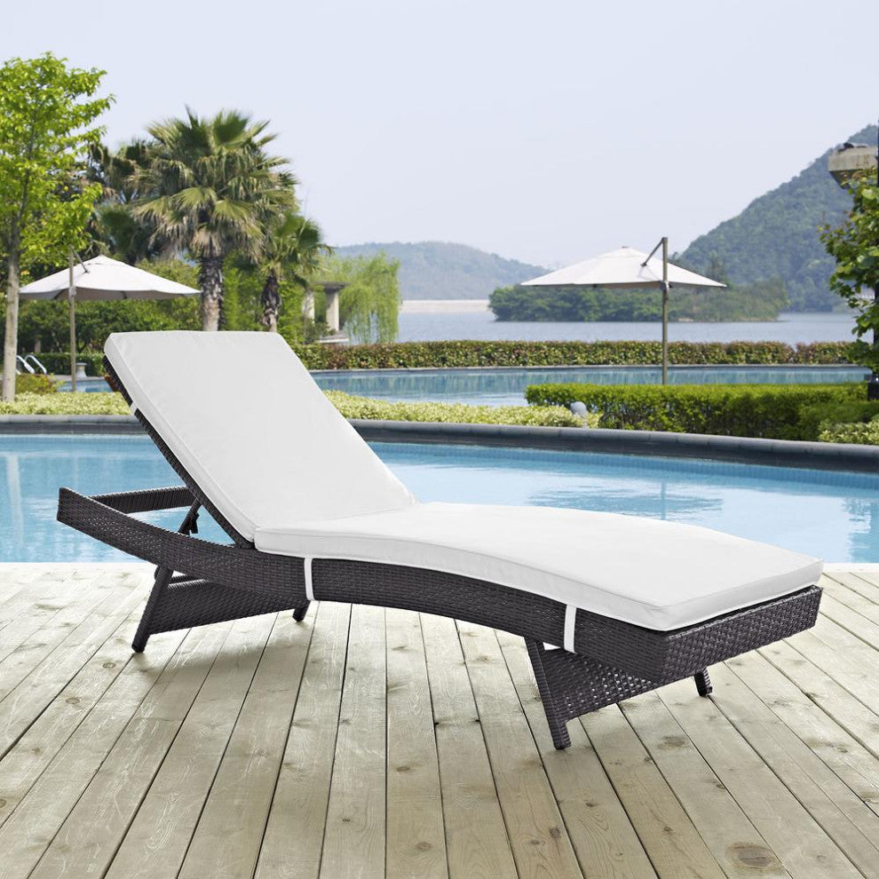 Espresso White Convene Outdoor Patio Chaise