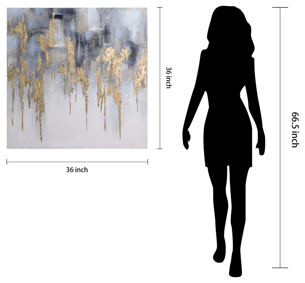 Golden Lighting 1 Textured Metallic Hand Painted Wall Art by Martin Edwards