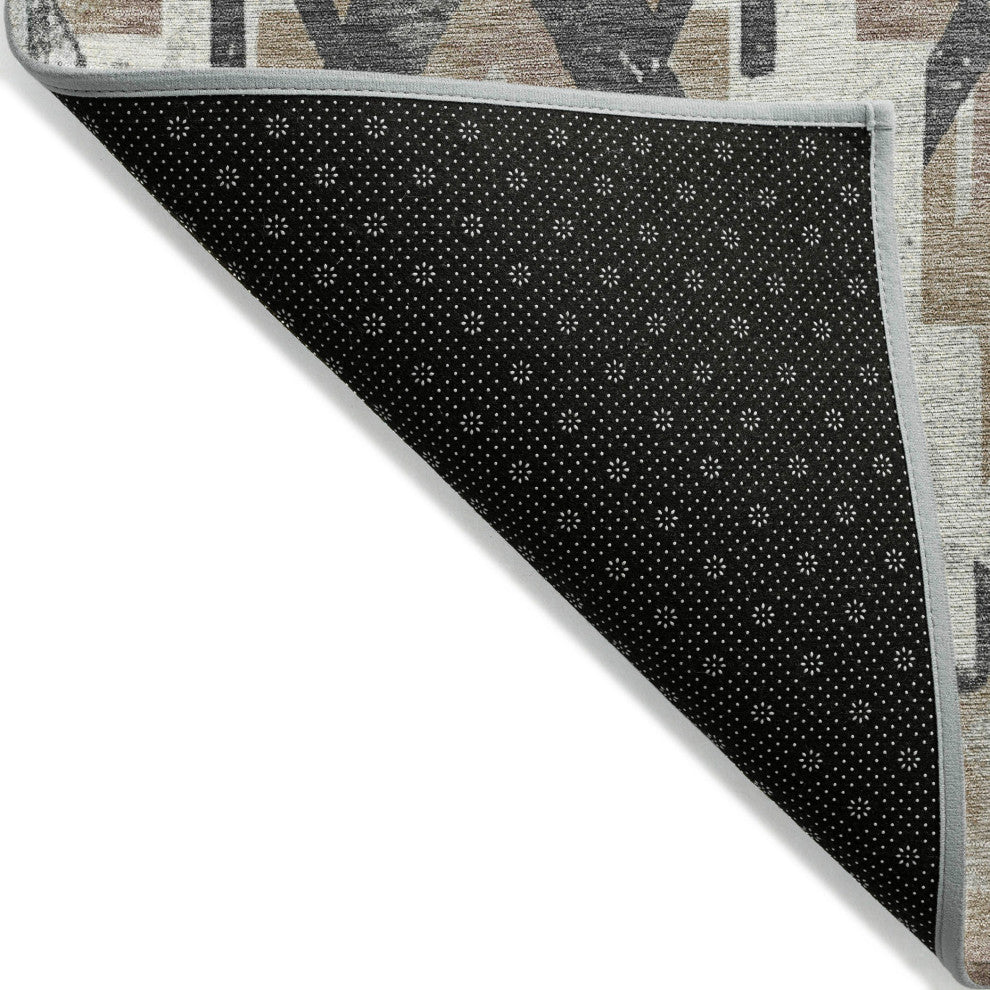 Machine Washable Indoor/Outdoor Chantille ACN1878 Taupe 1'8" x 2'6" Rug
