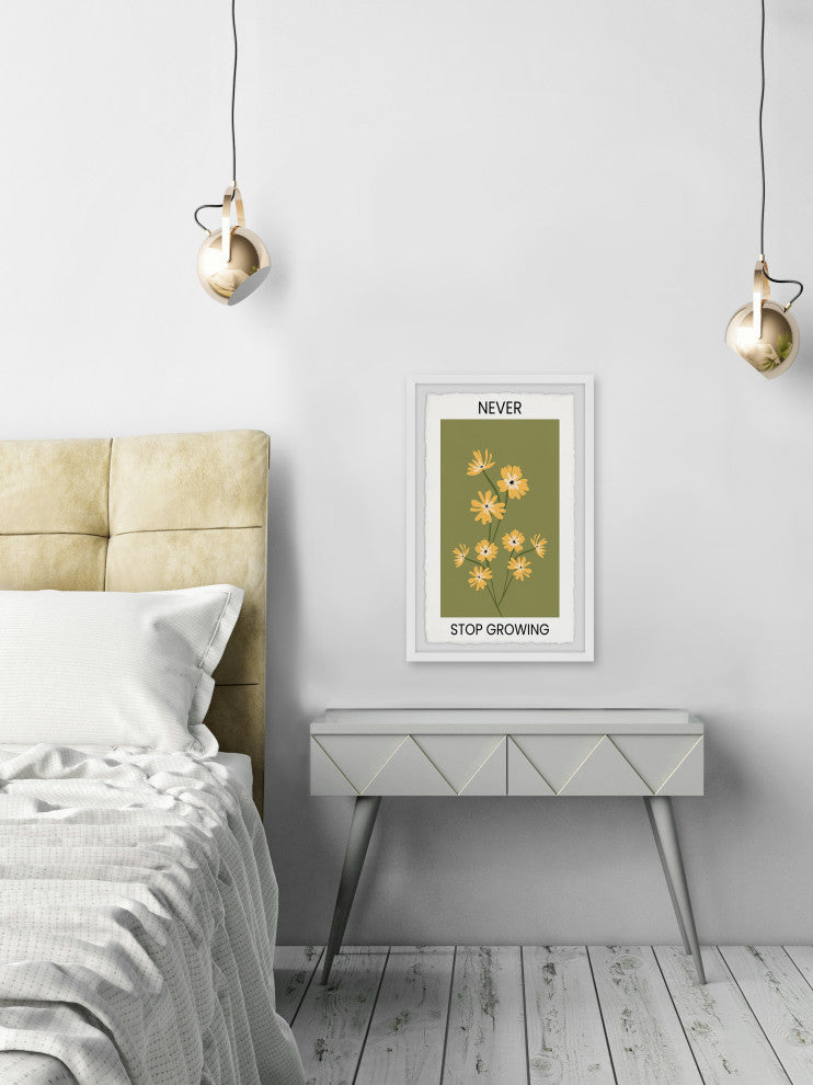 "Never Stop Growing" Framed Painting Print, 12x18