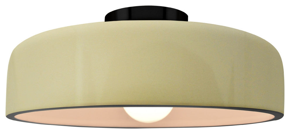 Radiance Large Spire Semi-Flush, Vanilla Gloss Frame, Black Metal, Standard