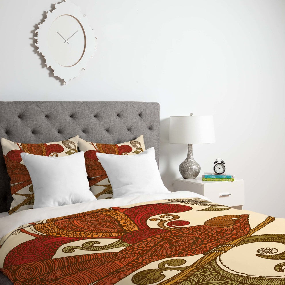 Deny Designs Valentina Ramos The Orange Bird Duvet Cover - Lightweight