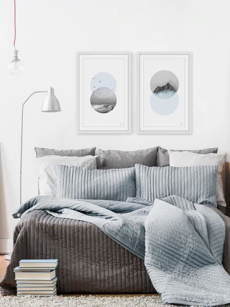 "Interchangeable" Framed Painting Diptych, 40"x30"