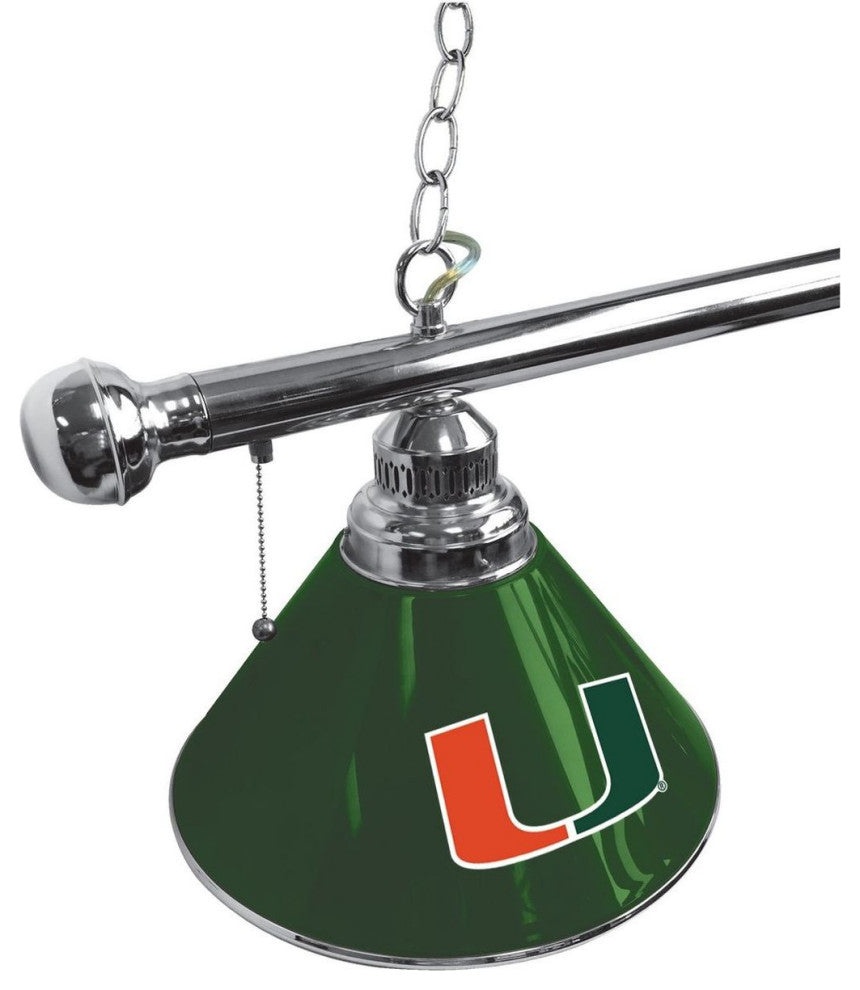 Holland University of Miami FL 3-Shade Billiard Light - Chrome Fixture
