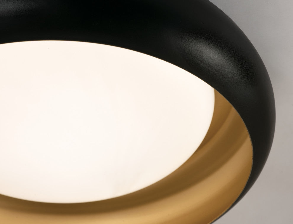 Kayce 12'' LED Flush Mount, Black