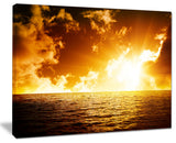"Fiery Sunlight in Beach During Sunset" Seashore Canvas Wall Art, 40"x30"