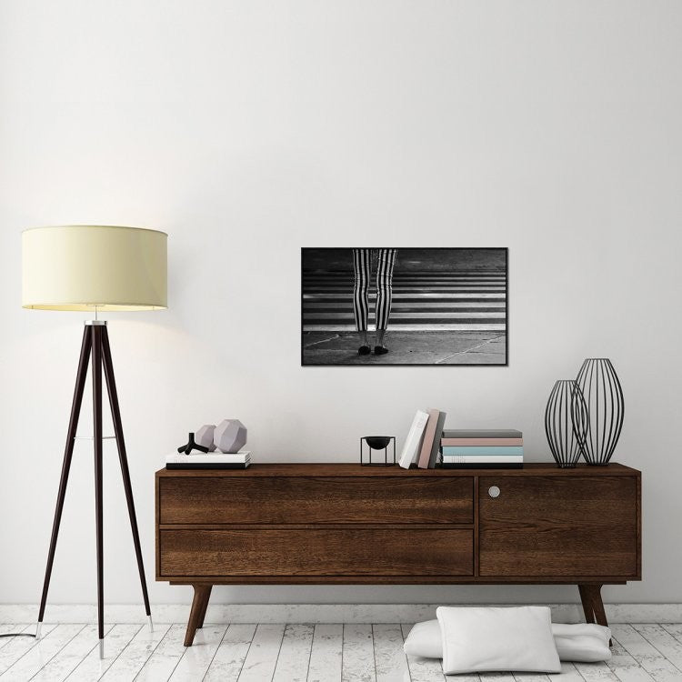 "Checkered" Framed Canvas Giclee by Anna Niemiec, 37x21"