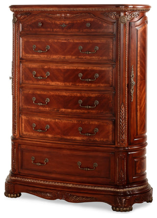 Close-up architectural carving detail on wood