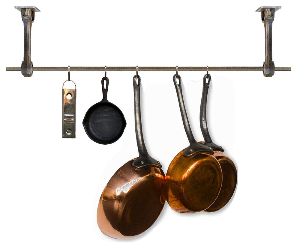 Piston Connector Rod Pot & Pan Hanger 34" (rustic & polished steel), Polished St
