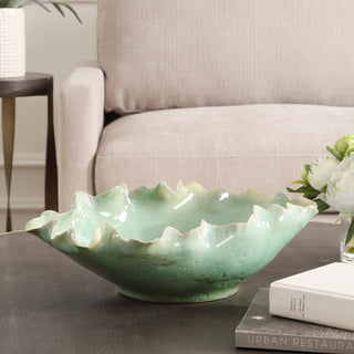 Uttermost 18226 Lila 17-1/4"W Ceramic Decorative Bowl - Green