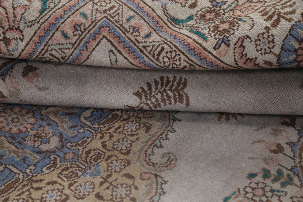 Consigned, Traditional Handmade Vintage Oriental Persian Faded Rug, Gray, 6x10