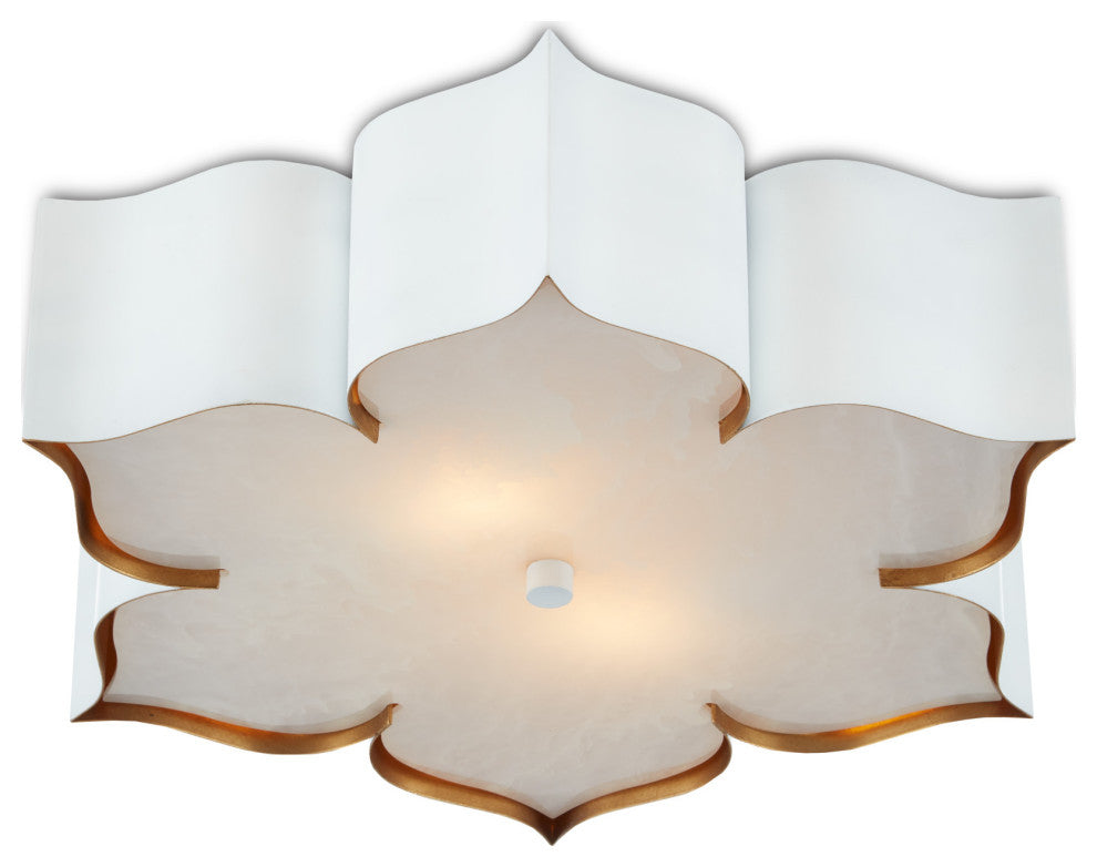 Grand Lotus Flush Mount, White