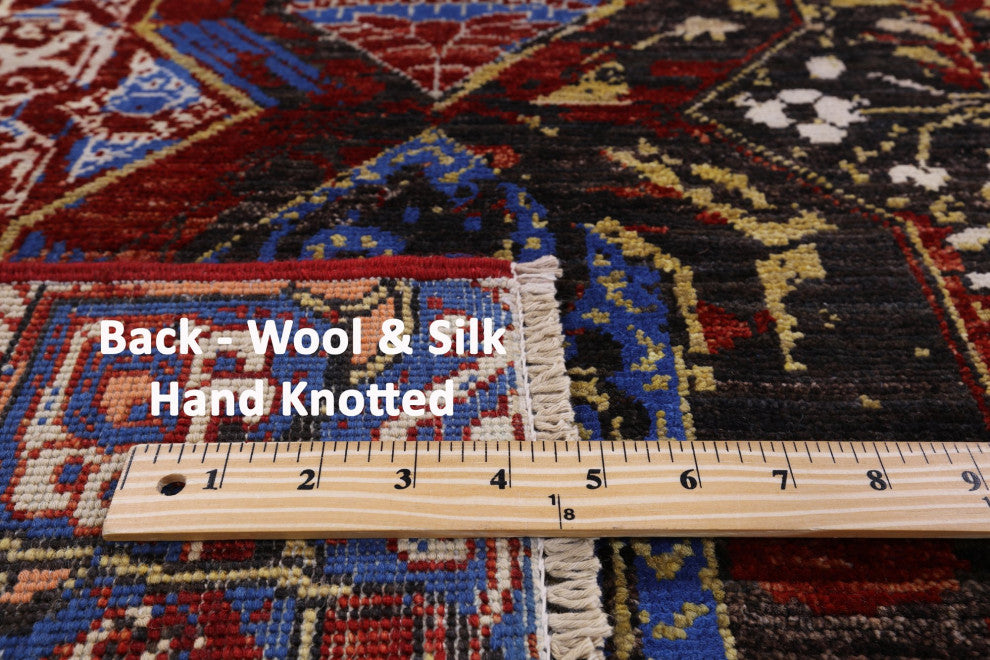 5' 6" X 7' 8" Modern Wool and Silk Hand Knotted Rug Q7336