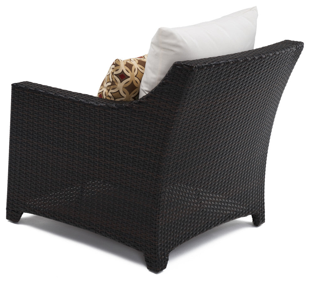 Deco 3 Piece Aluminum Outdoor Club Chairs and Side Table Set, Moroccan Cream