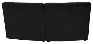 Limitless Velvet Upholstered 2-Piece Modular Sectional, Black