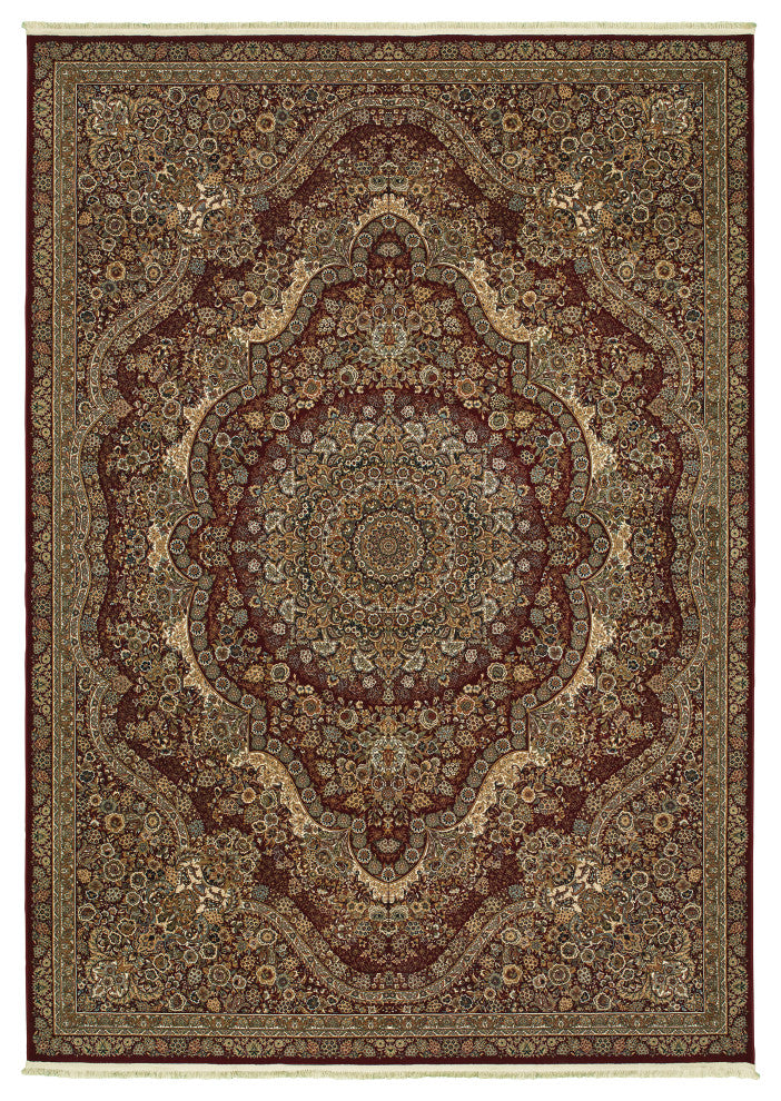 Mackenzie Medallion Red/Gold Area Rug, 6'7"x9'6"