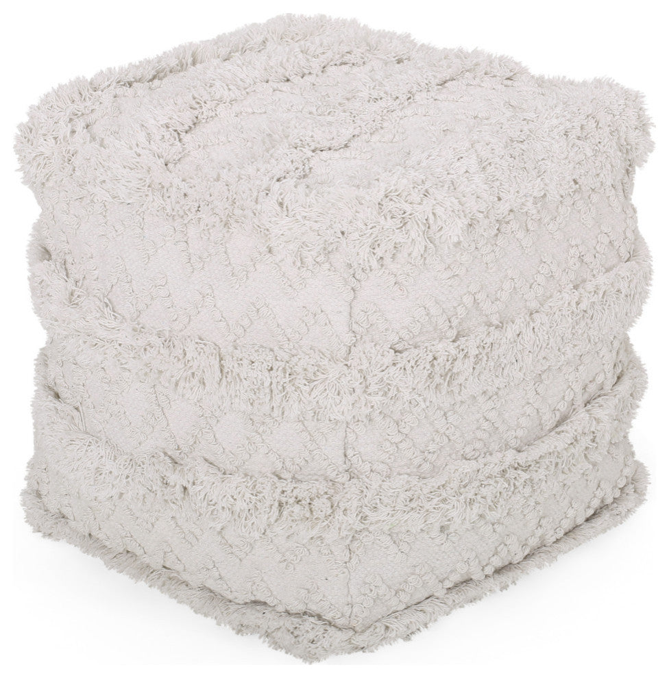 Eugene Boho Fabric Cube Pouf