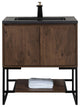 Freestanding Bath Vanity Set, Rose Wood, Integrated Solid Surface Sink, 30"