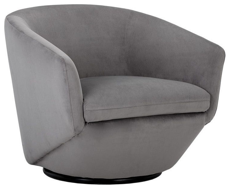Treviso Swivel Lounge Chair, Antonio Charcoal